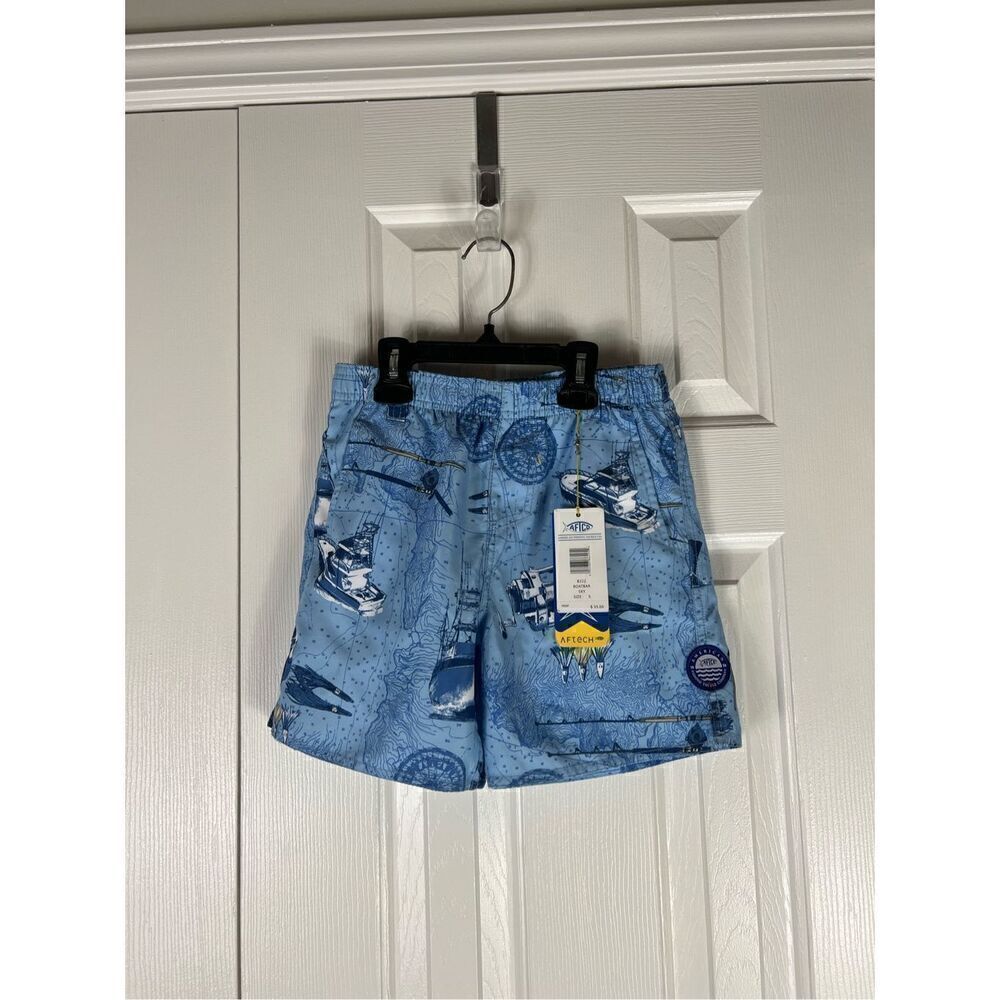 NWT Aftco Boys Swim Trunks Size 8